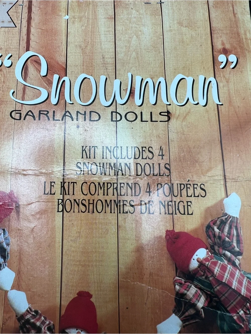 Vintage Daisy Kingdom Fabric Panel Stitch N Stuff Make 4 Snowman Garland Doll